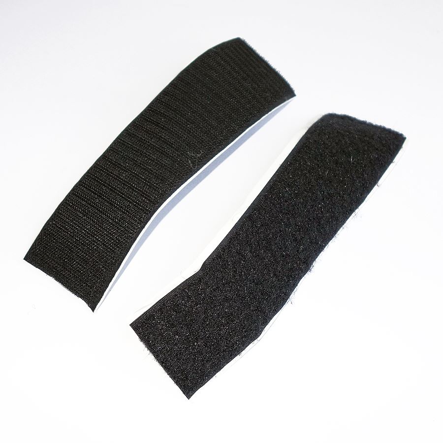 Self Adhesive Hook and Loop VELCRO® Tape (200mm Black)